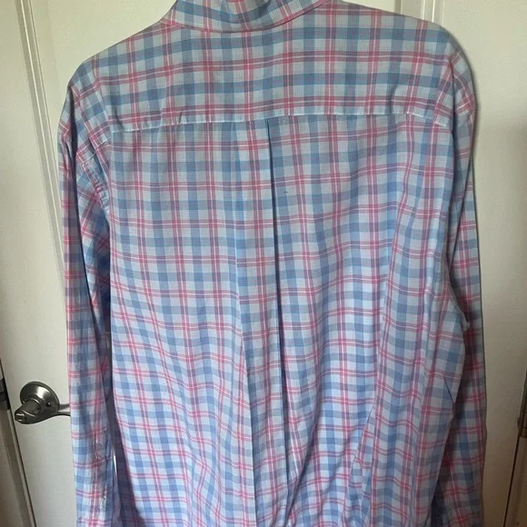 Vineyard Vines Men's Casual Blue and Pink Check Shirt - Picture 5 of 5